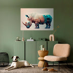 FUTURISTIC RHINO Selbstklebendes Horizontal-Poster