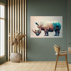 FUTURISTIC RHINO Selbstklebendes Horizontal-Poster