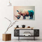 FUTURISTIC RHINO Selbstklebendes Horizontal-Poster
