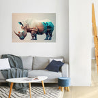 FUTURISTIC RHINO Selbstklebendes Horizontal-Poster