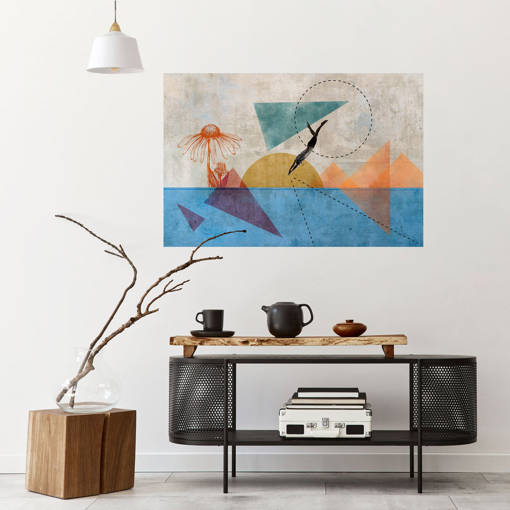 JUMP AROUND THE SHAPES Horizontales Poster zum Abziehen und Aufkleben