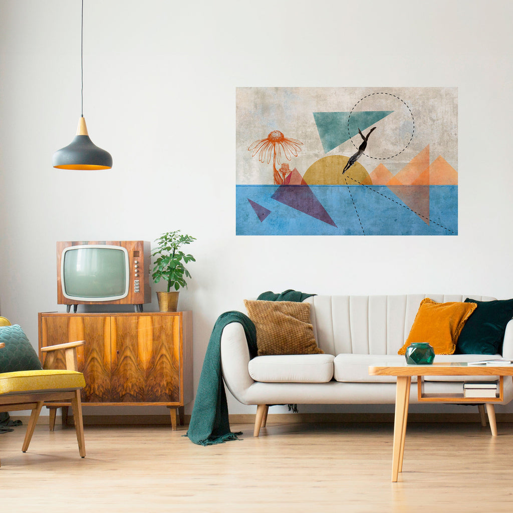 JUMP AROUND THE SHAPES Horizontales Poster zum Abziehen und Aufkleben