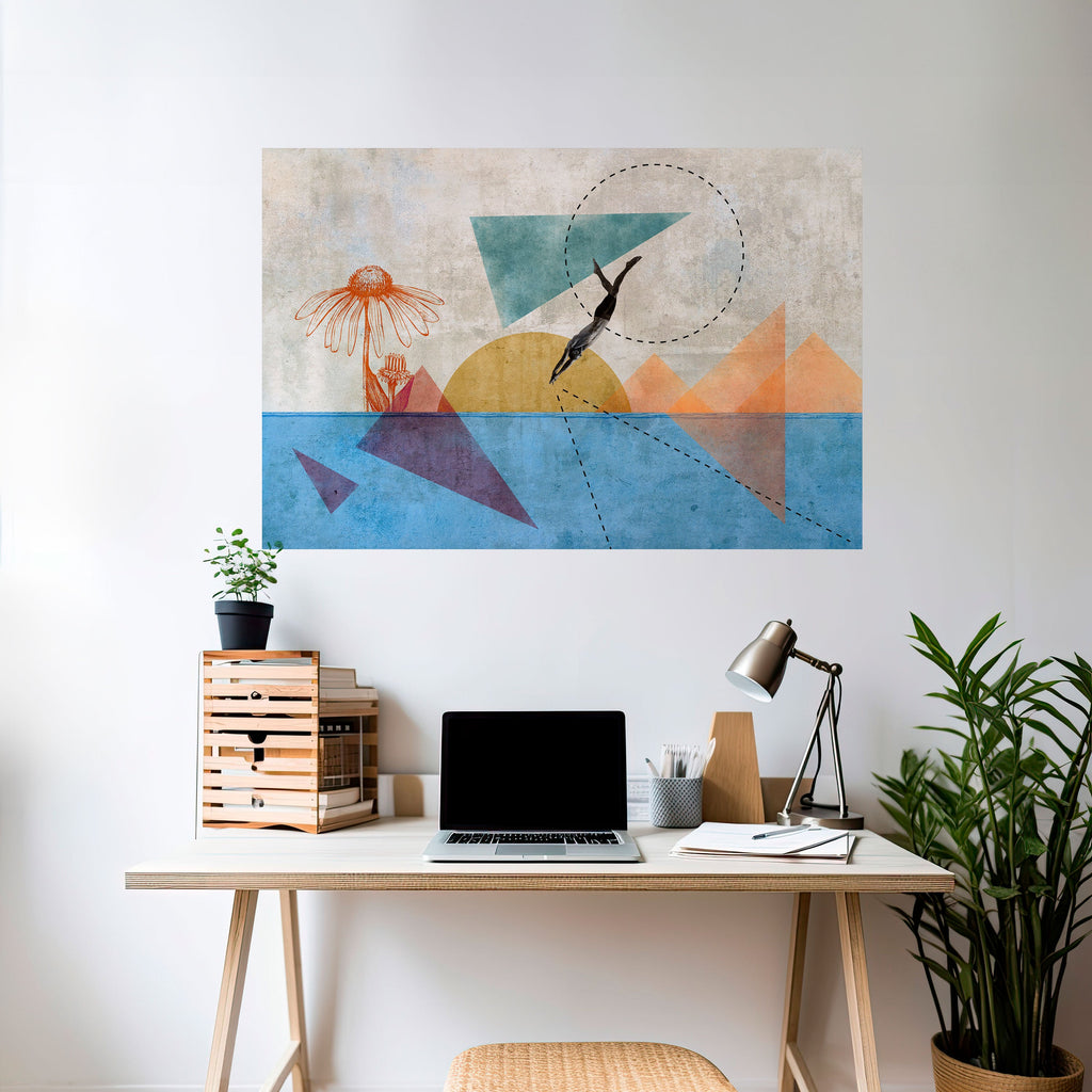 JUMP AROUND THE SHAPES Horizontales Poster zum Abziehen und Aufkleben