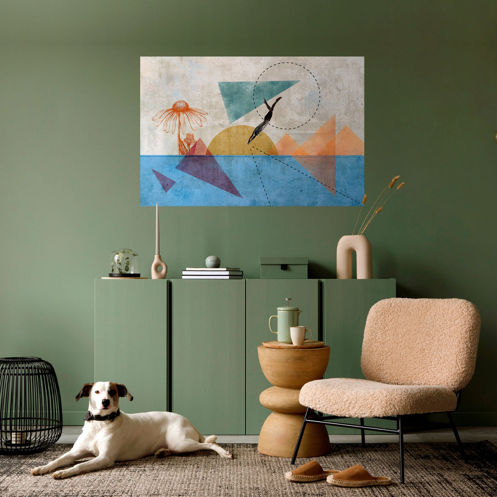 JUMP AROUND THE SHAPES Horizontales Poster zum Abziehen und Aufkleben