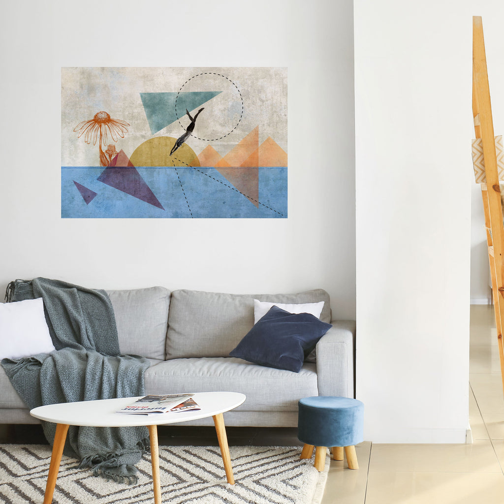 JUMP AROUND THE SHAPES Horizontales Poster zum Abziehen und Aufkleben