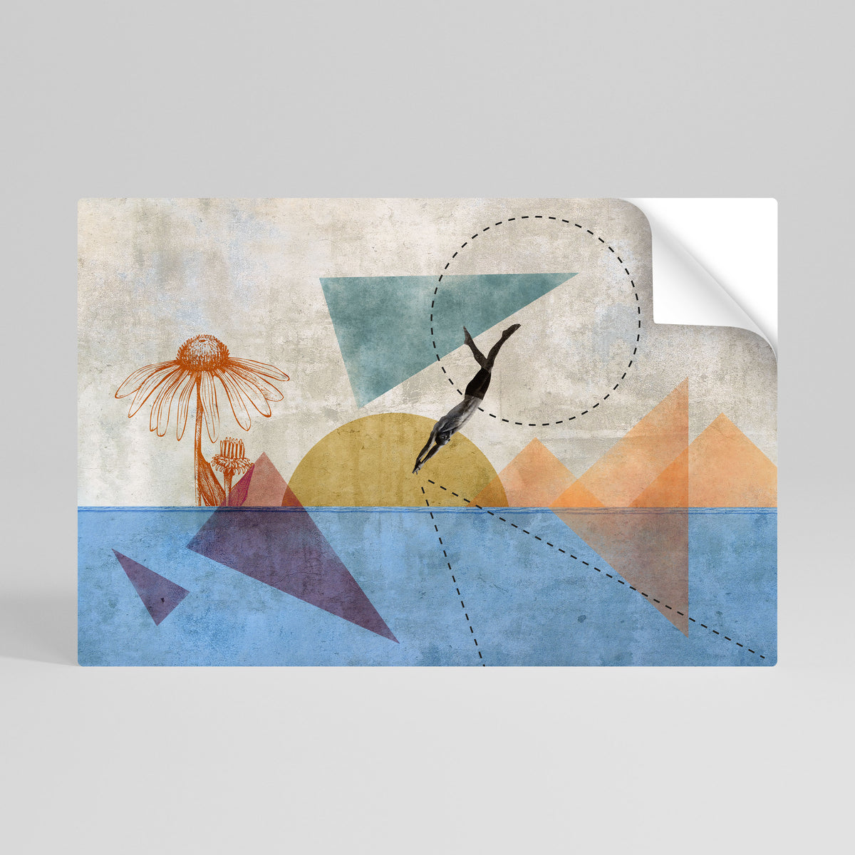 JUMP AROUND THE SHAPES Selbstklebendes Horizontal-Poster