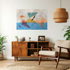 JUMP AROUND THE SHAPES Peel and Stick Horizontal Poster