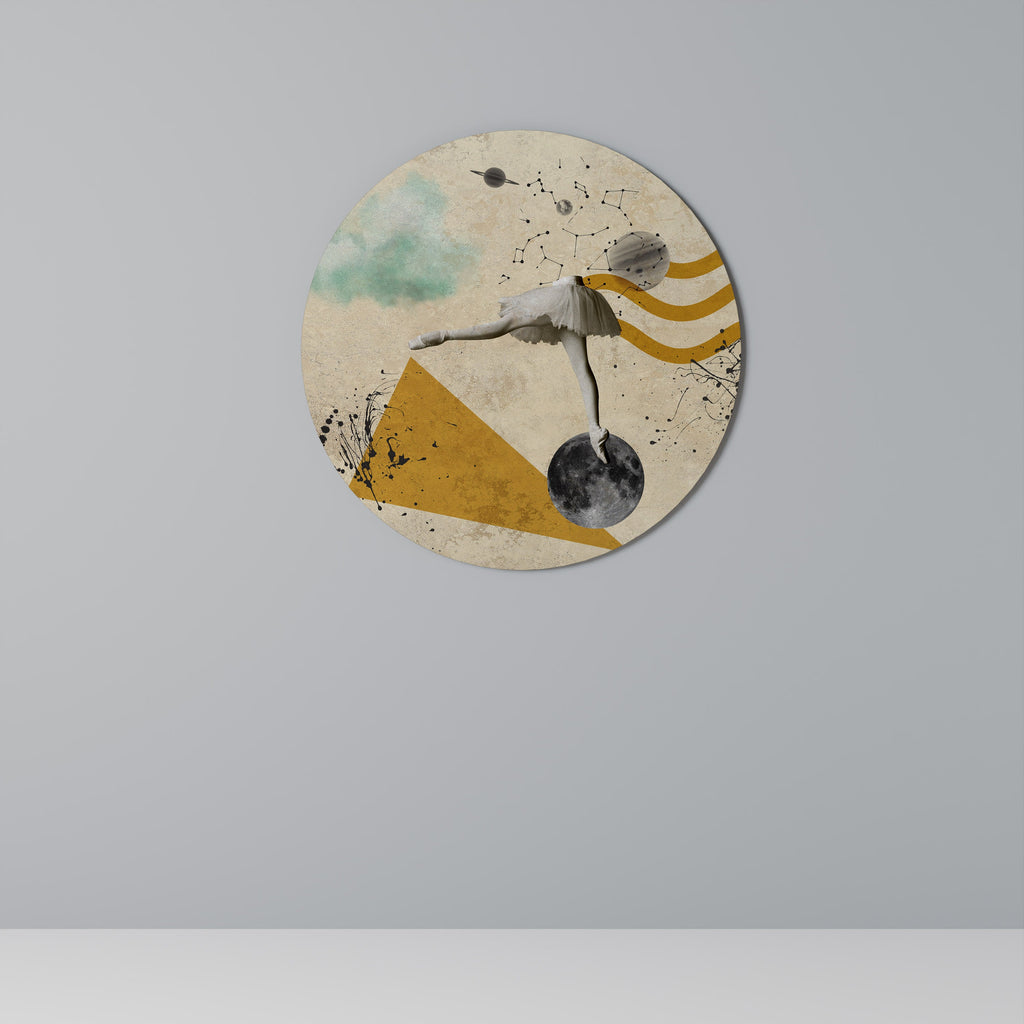 Formen einer Ballerina, runde Wandkunst