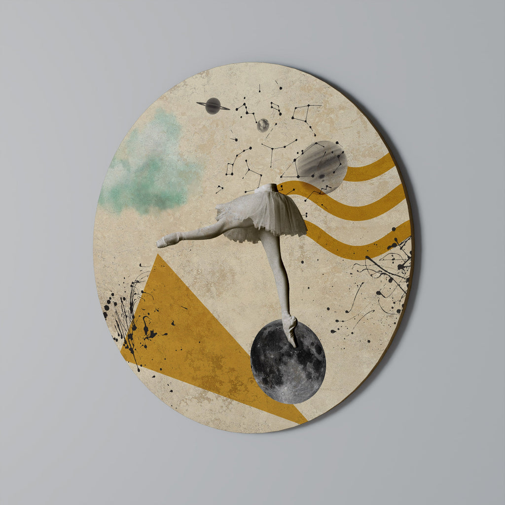 Formen einer Ballerina, runde Wandkunst