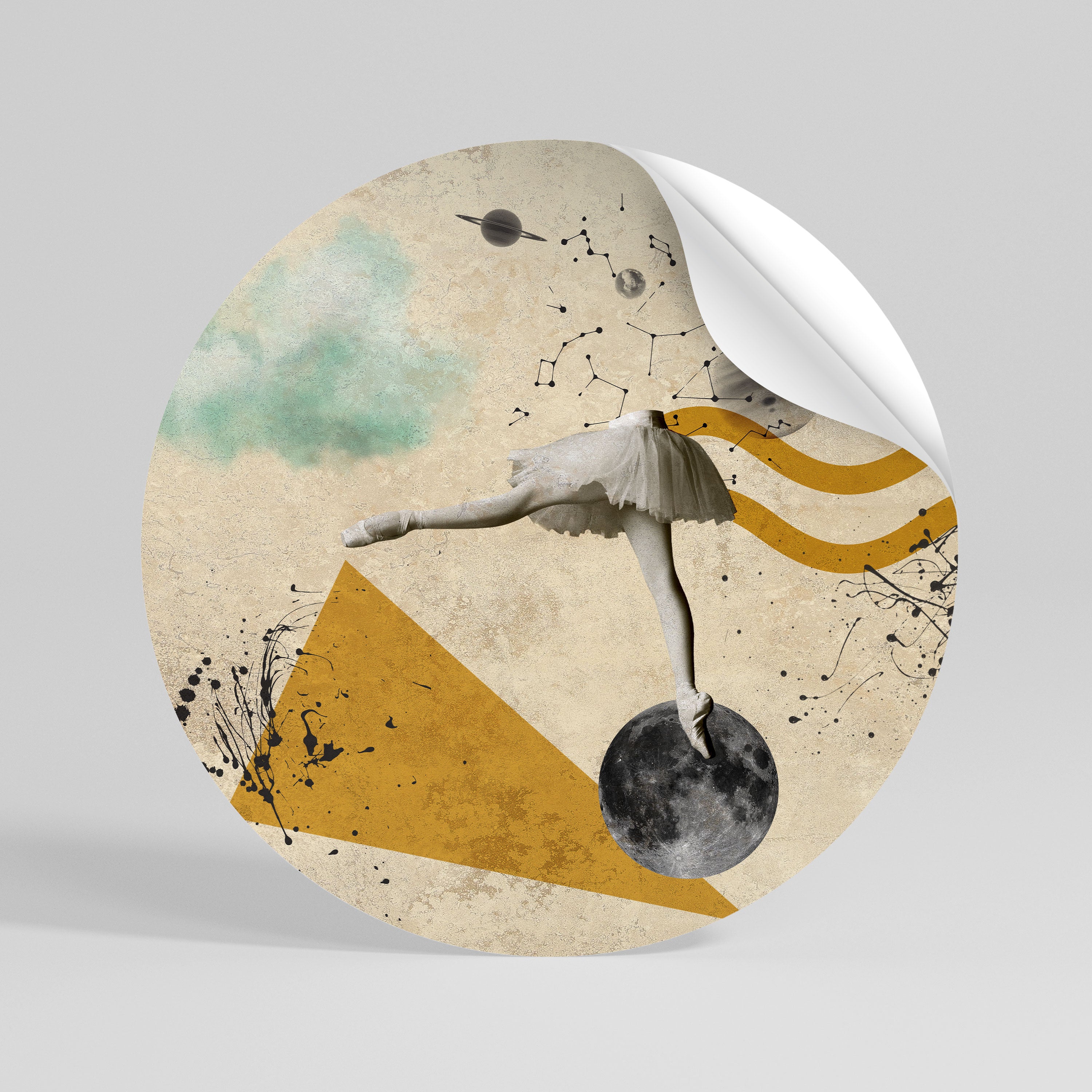 SHAPES OF BALLERINA Runder Wandsticker zum Abziehen und Aufkleben