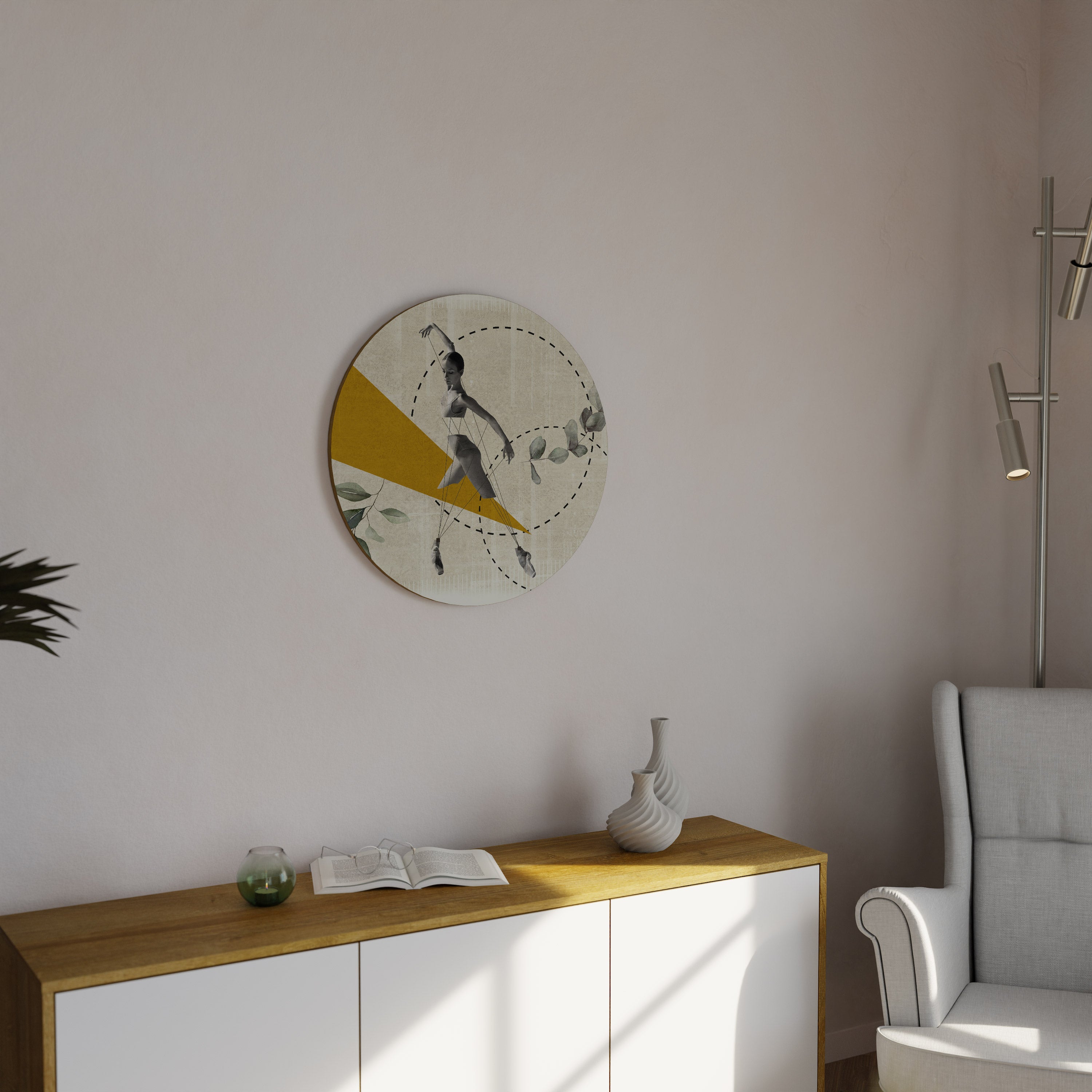 DREIECKBEWEGUNG Runde Wandkunst