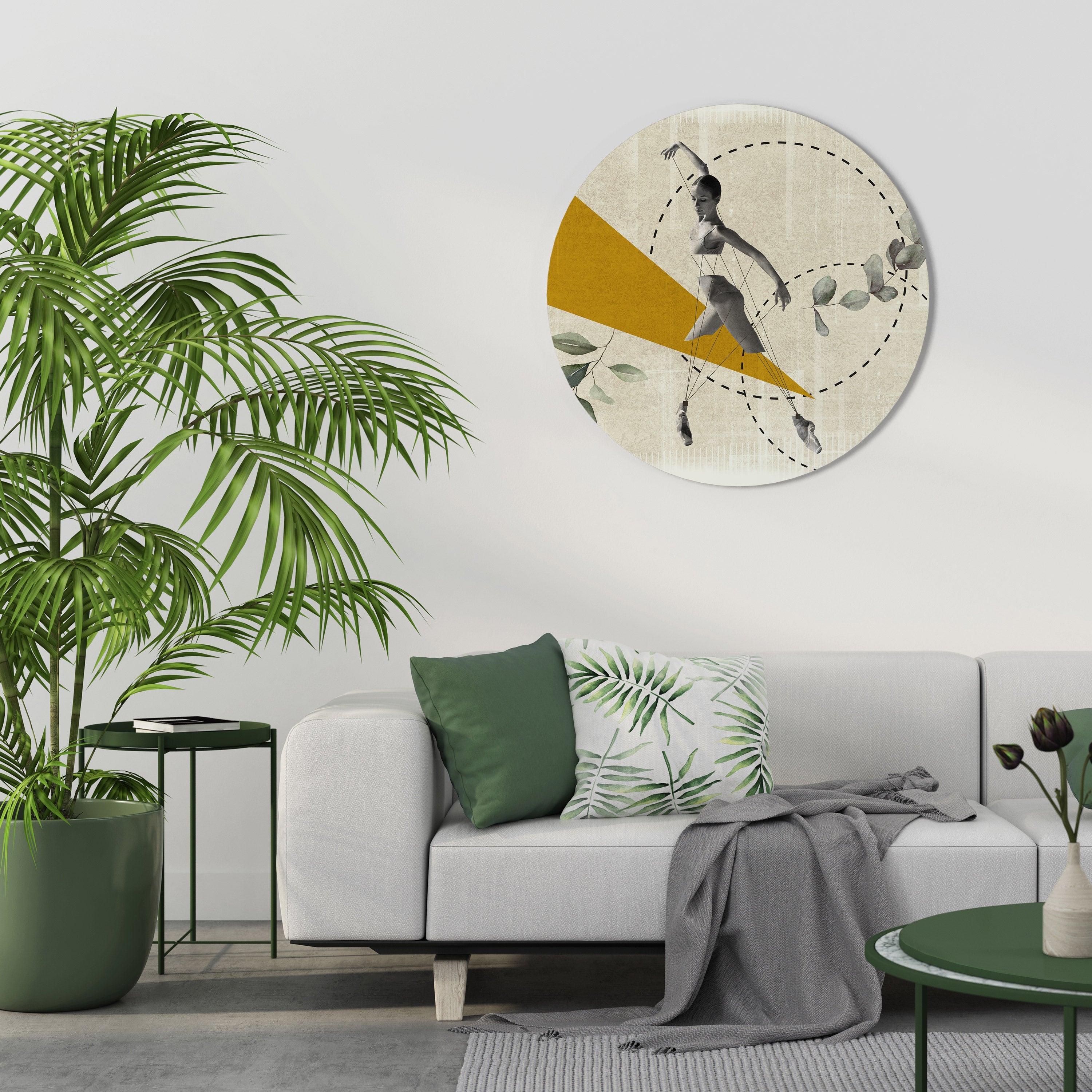 DREIECKBEWEGUNG Runde Wandkunst