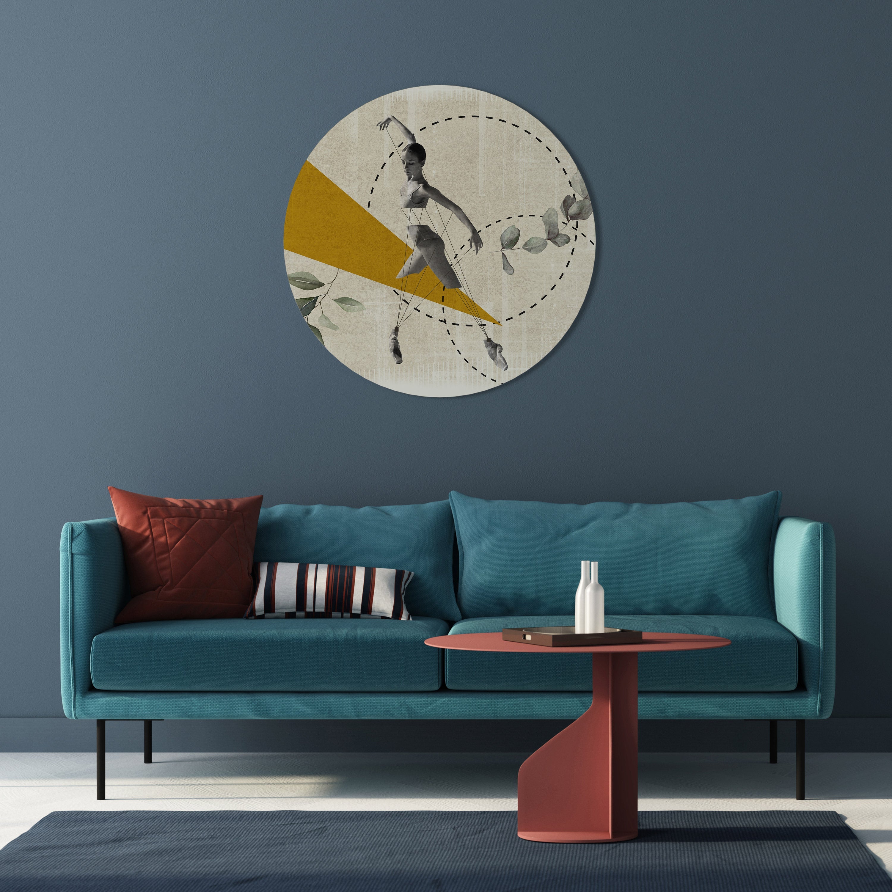 DREIECKBEWEGUNG Runde Wandkunst