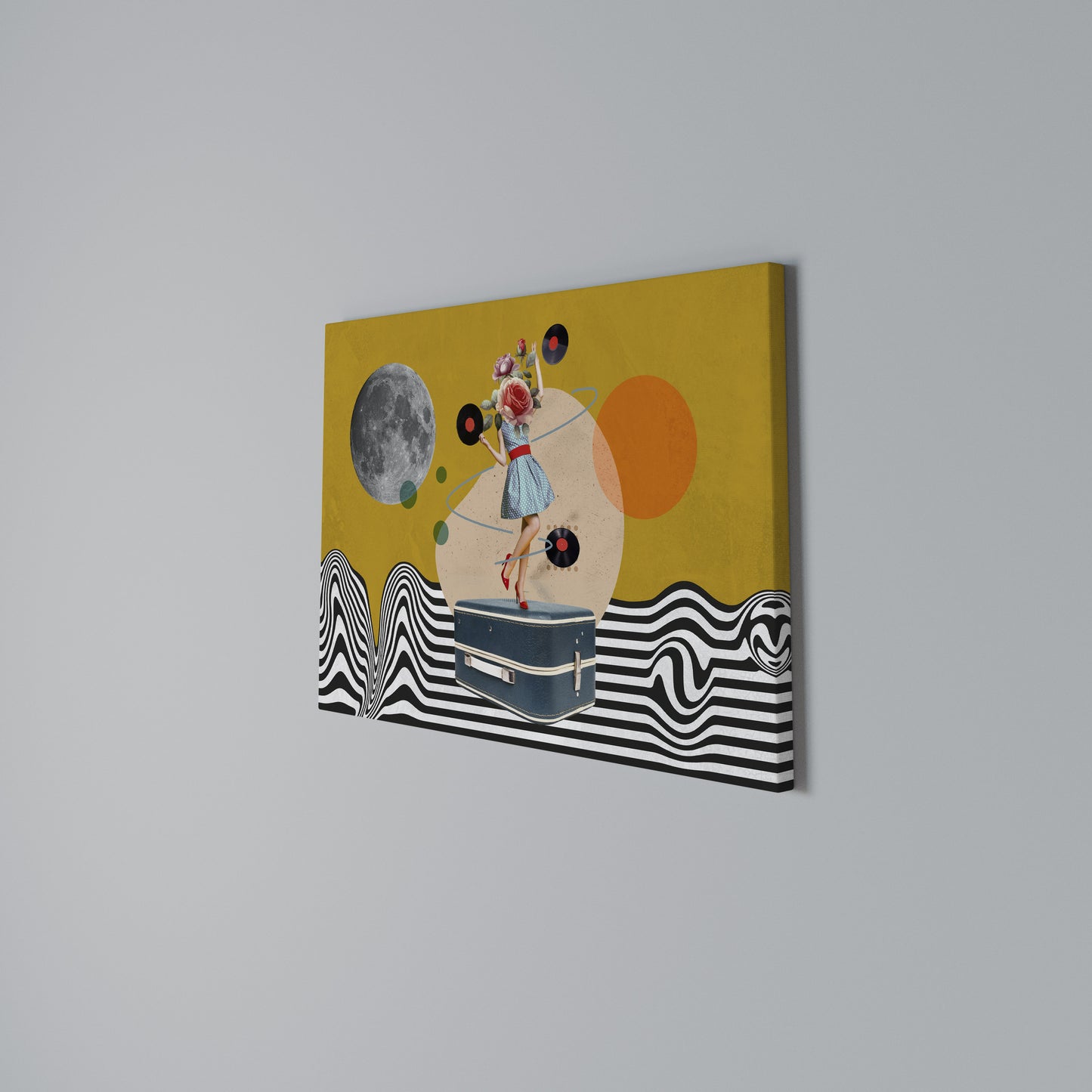 VINYL RETROSPECTION Horizontal Canvas Print