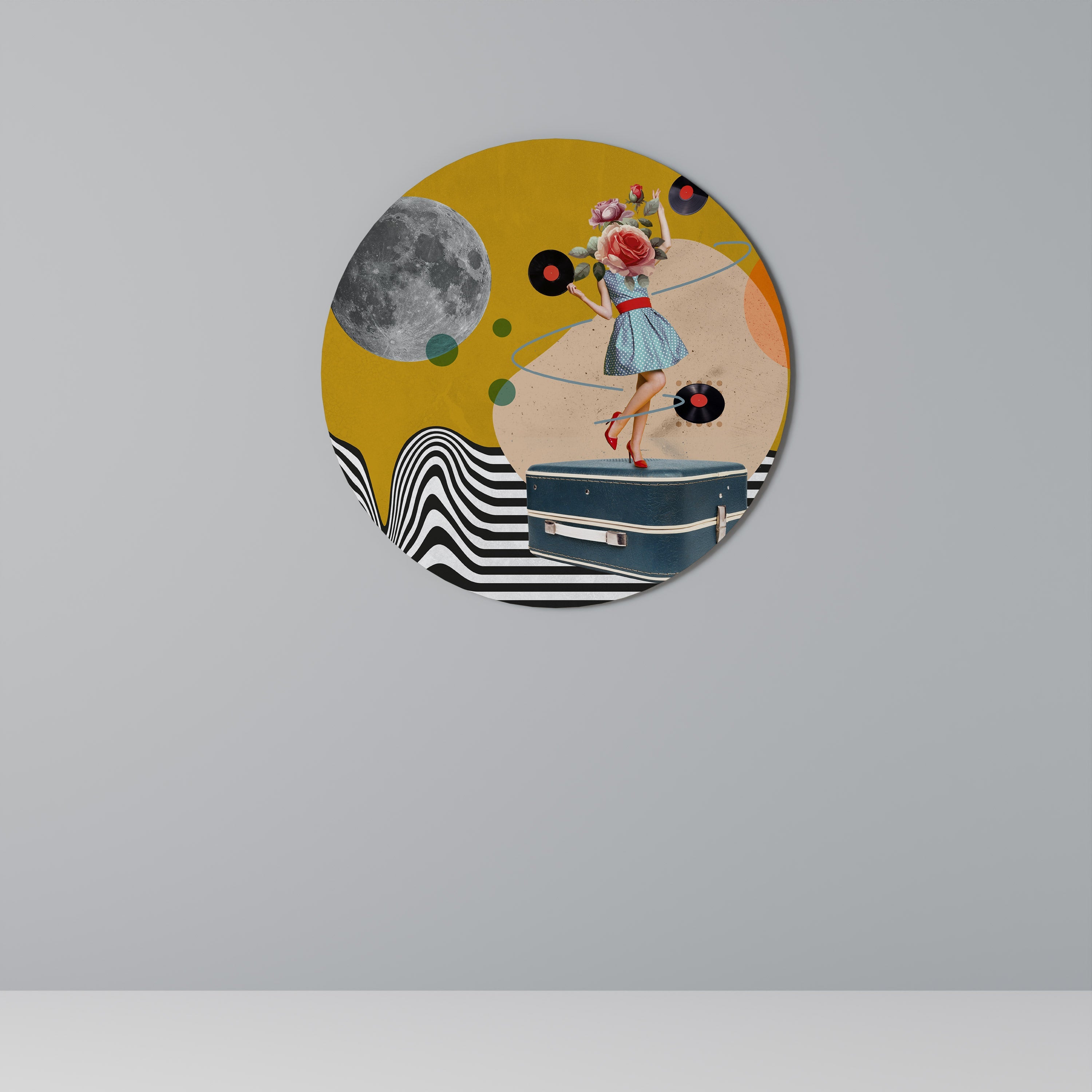VINYL RETROSPECTION Runde Wandkunst