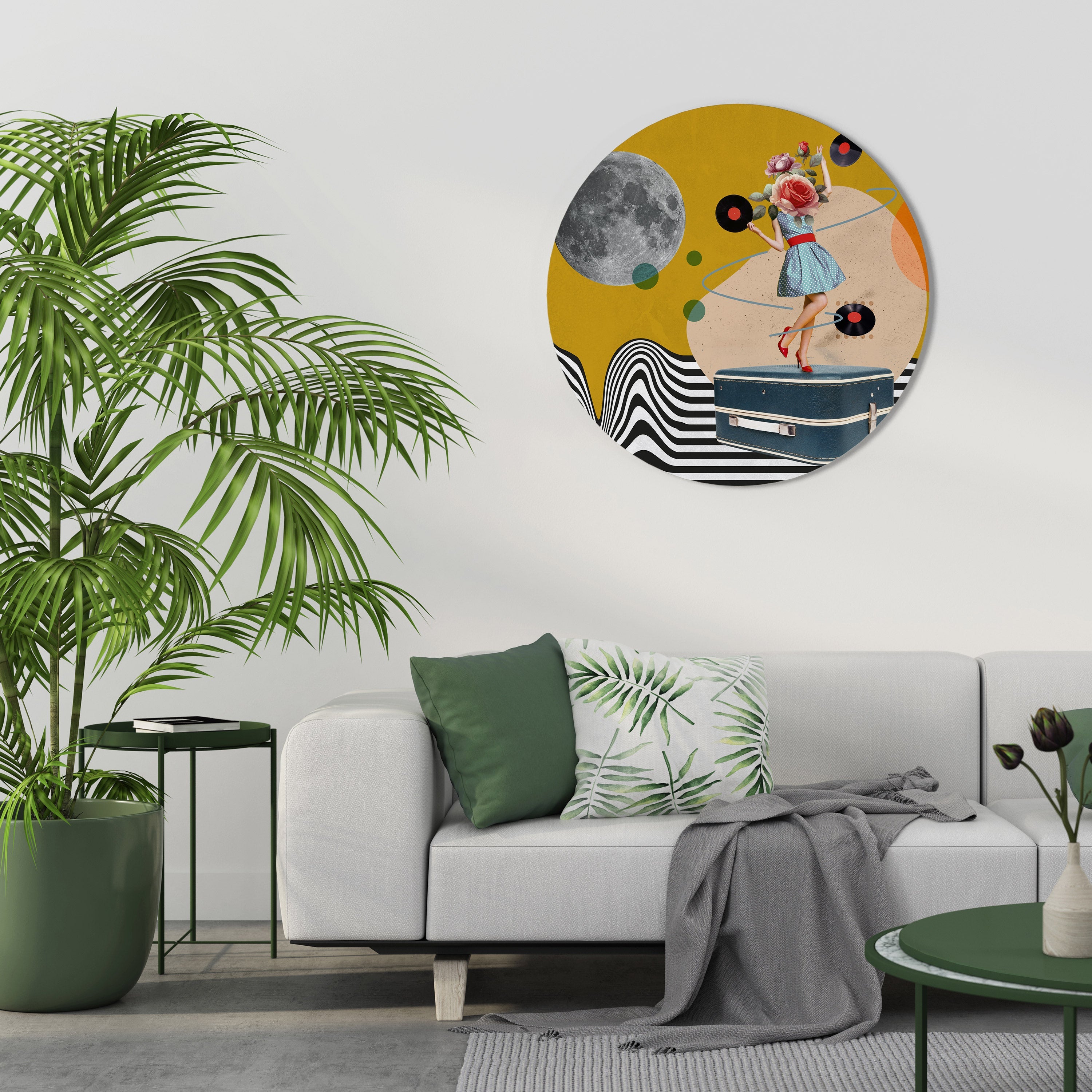 VINYL RETROSPECTION Runde Wandkunst