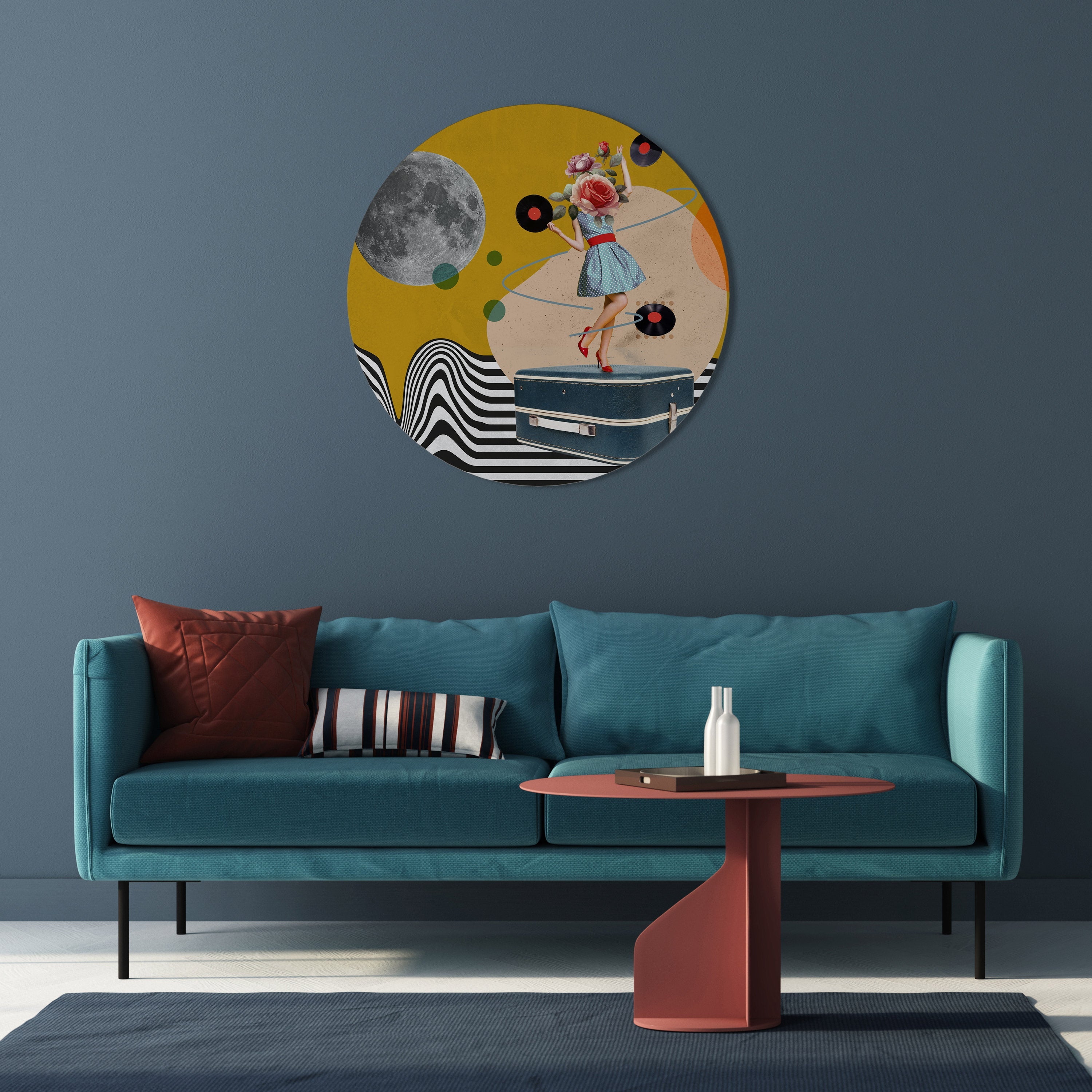 VINYL RETROSPECTION Runde Wandkunst