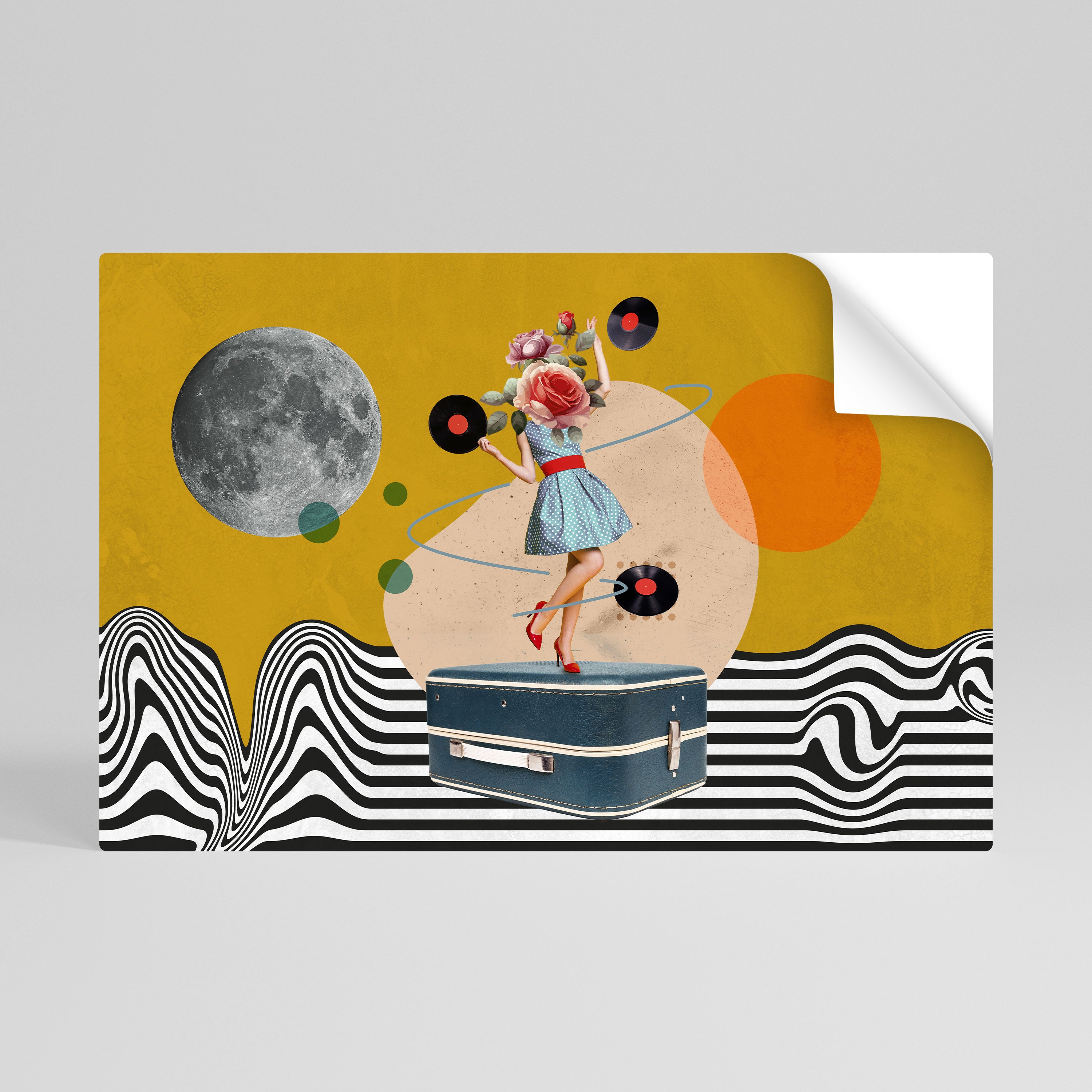 VINYL RETROSPECTION Peel and Stick Horizontal Poster