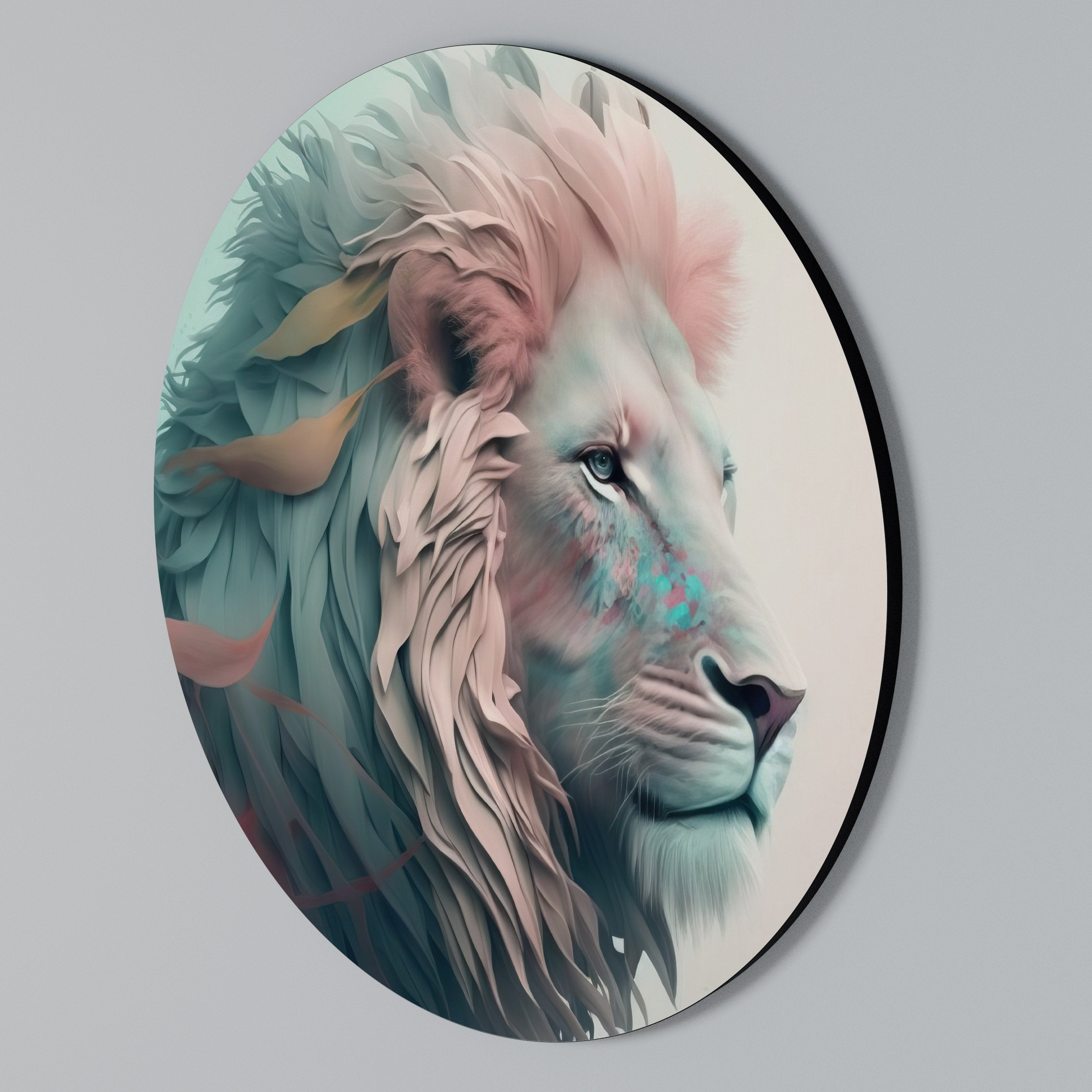 LUMINOUS LION MAJESTY Round Wall Art