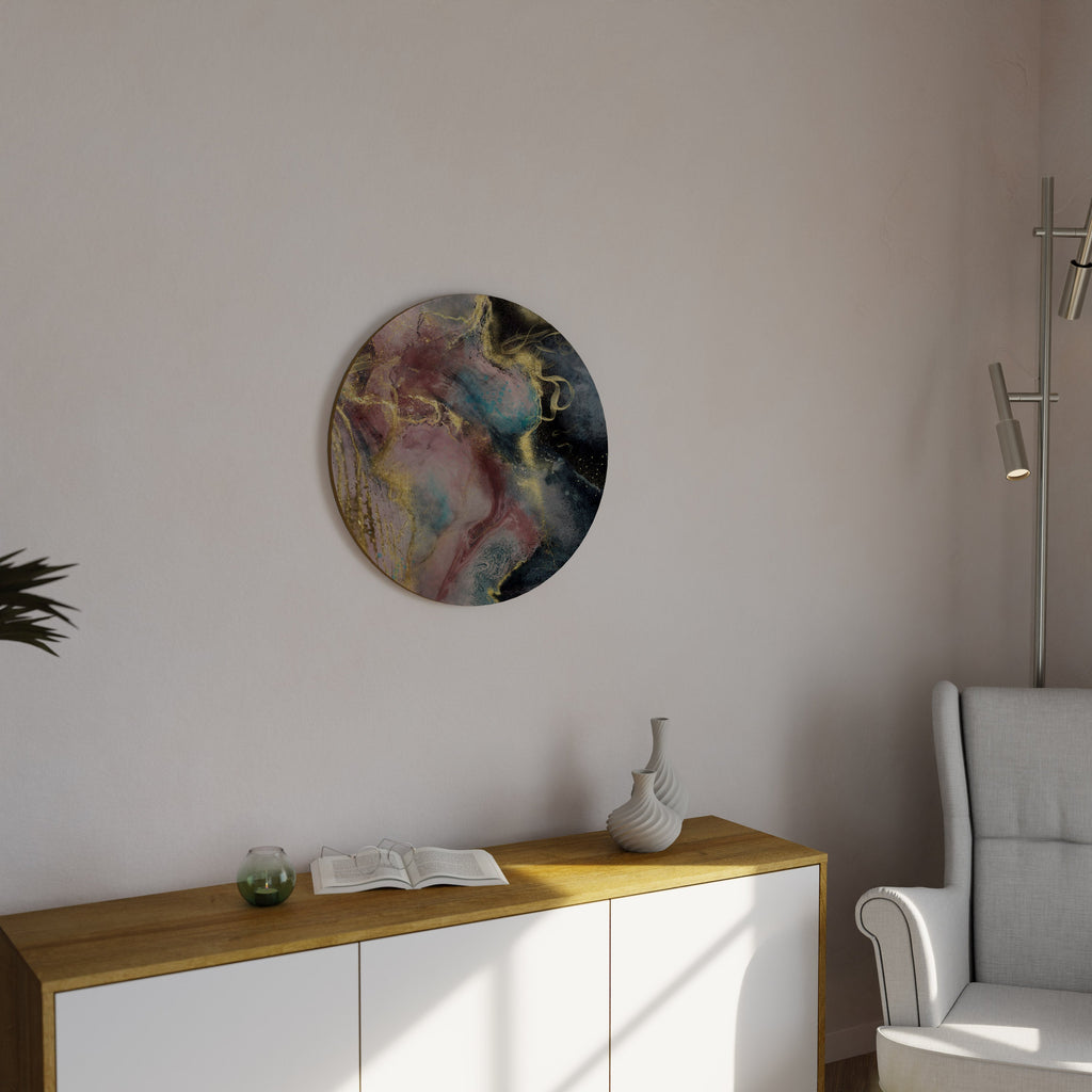 Erdiger Marmor, runde Wandkunst
