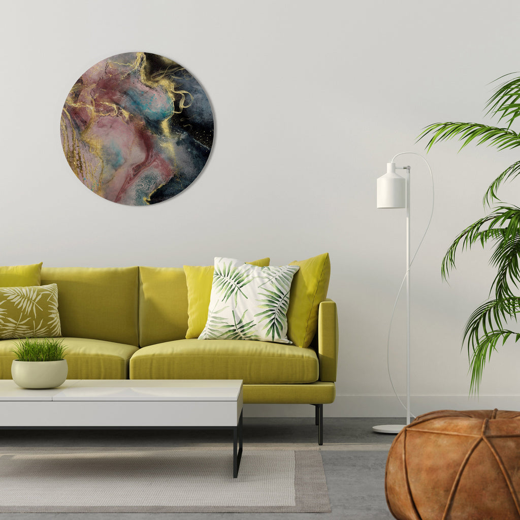Erdiger Marmor, runde Wandkunst