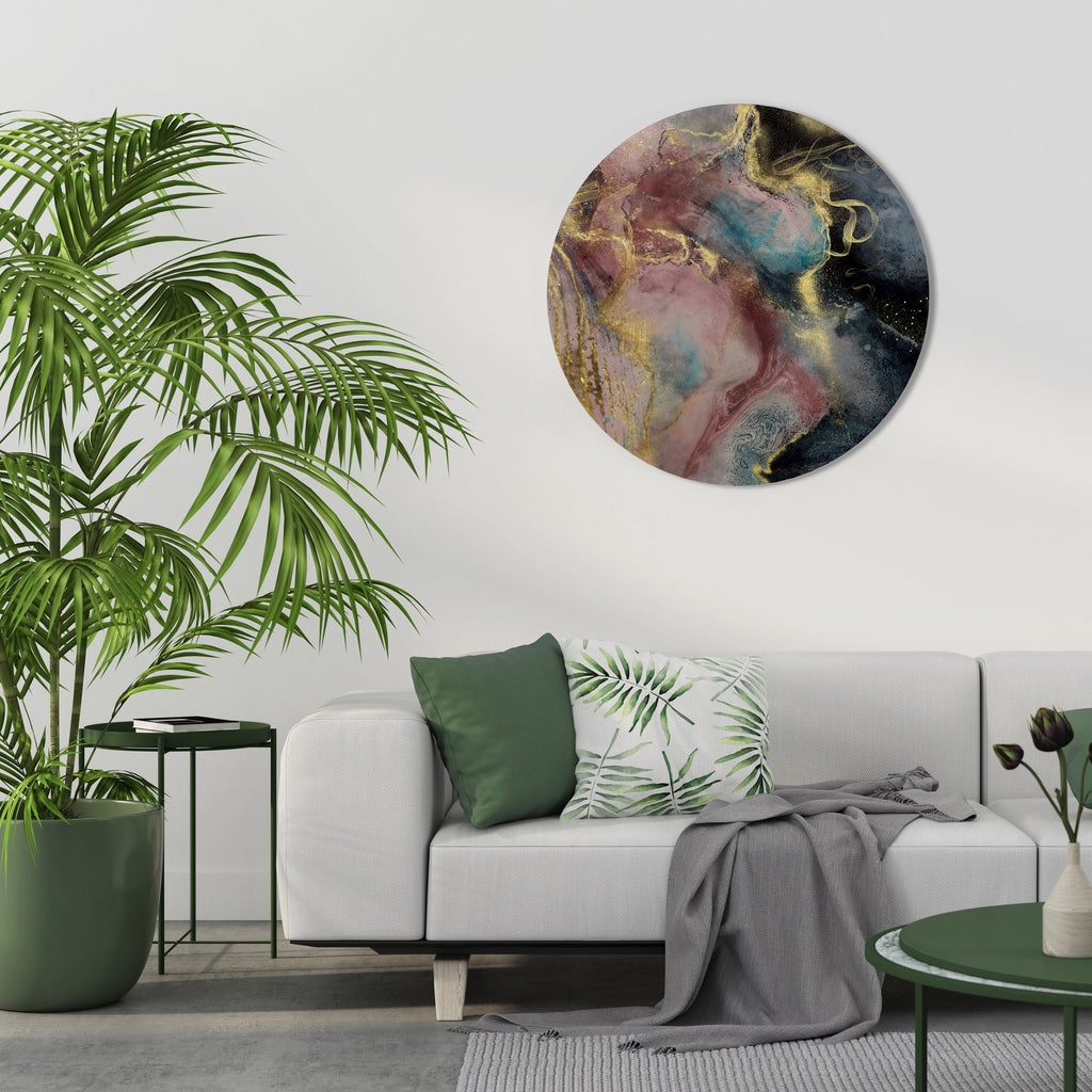 Erdiger Marmor, runde Wandkunst