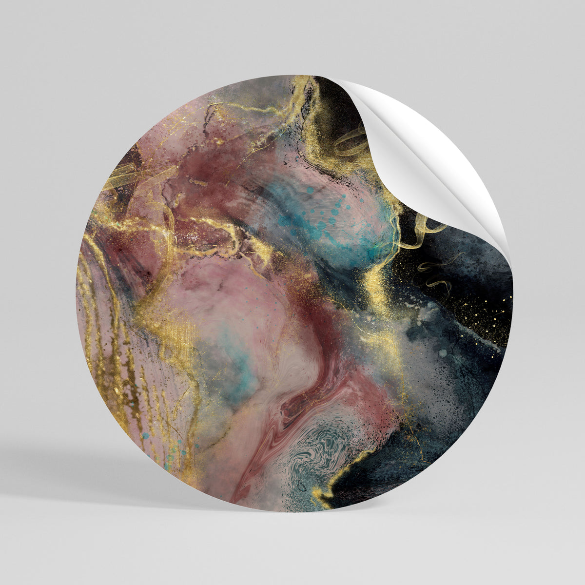 EARTHY MARBLE Runder Wandsticker zum Abziehen und Aufkleben