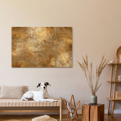 GILDED LEAF CASCADE Horizontal Canvas Print