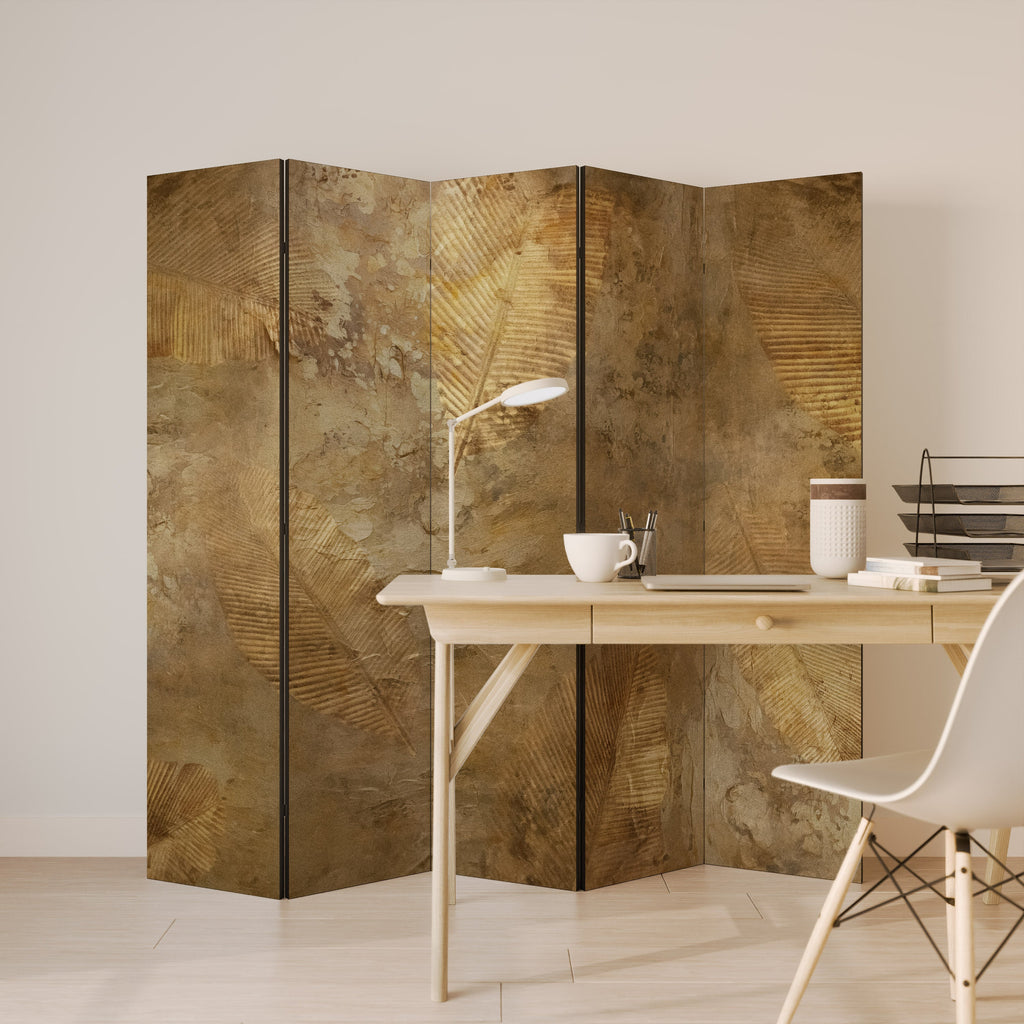 GILDED LEAF CASCADE Dekorativer 5-teiliger Raumteiler