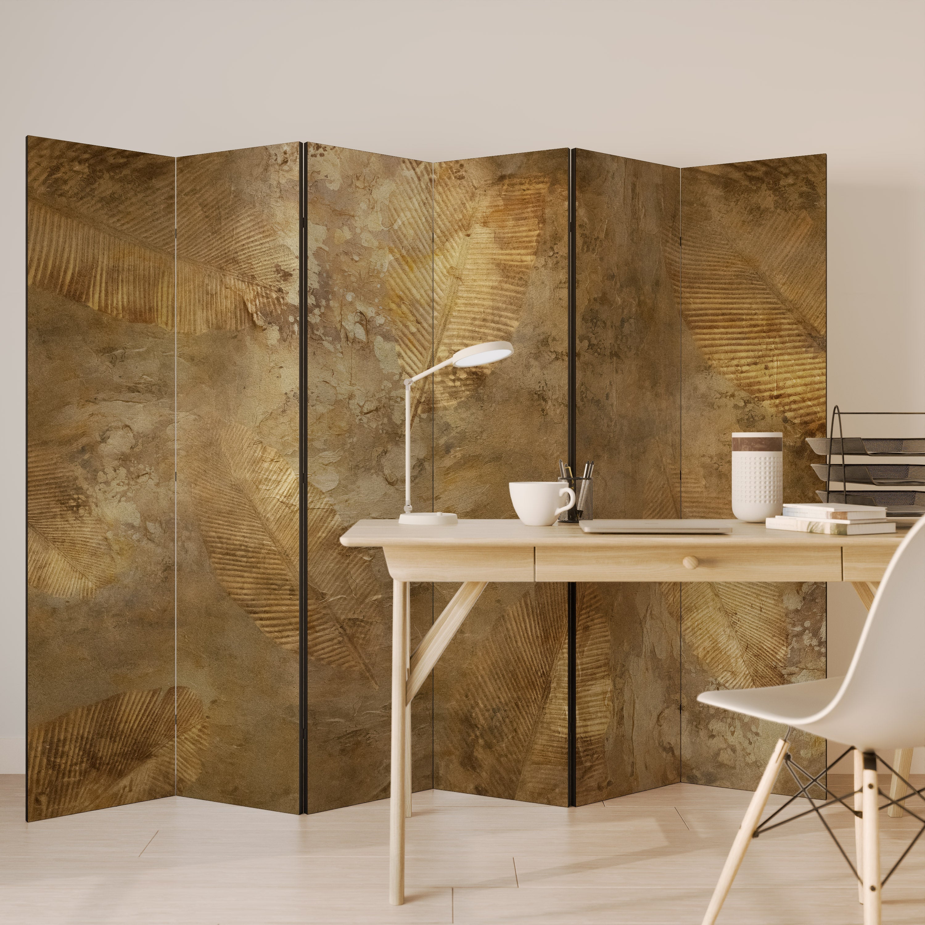 GILDED LEAF CASCADE Dekorativer 6-teiliger Raumteiler