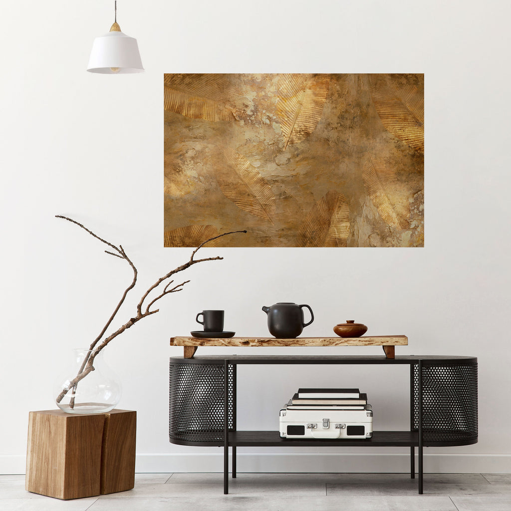 Horizontales Poster „GILDED LEAF CASCADE“ zum Abziehen und Aufkleben