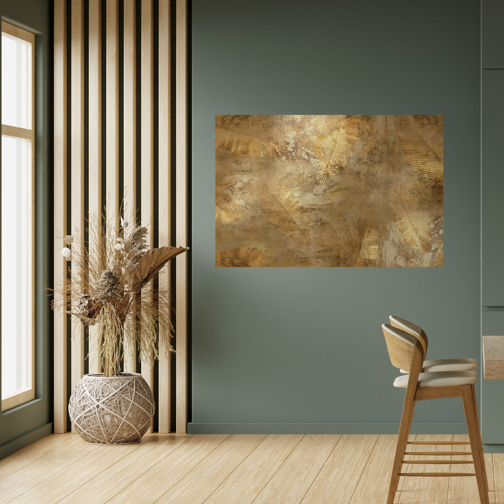 Horizontales Poster „GILDED LEAF CASCADE“ zum Abziehen und Aufkleben