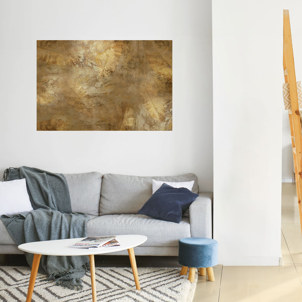 Horizontales Poster „GILDED LEAF CASCADE“ zum Abziehen und Aufkleben