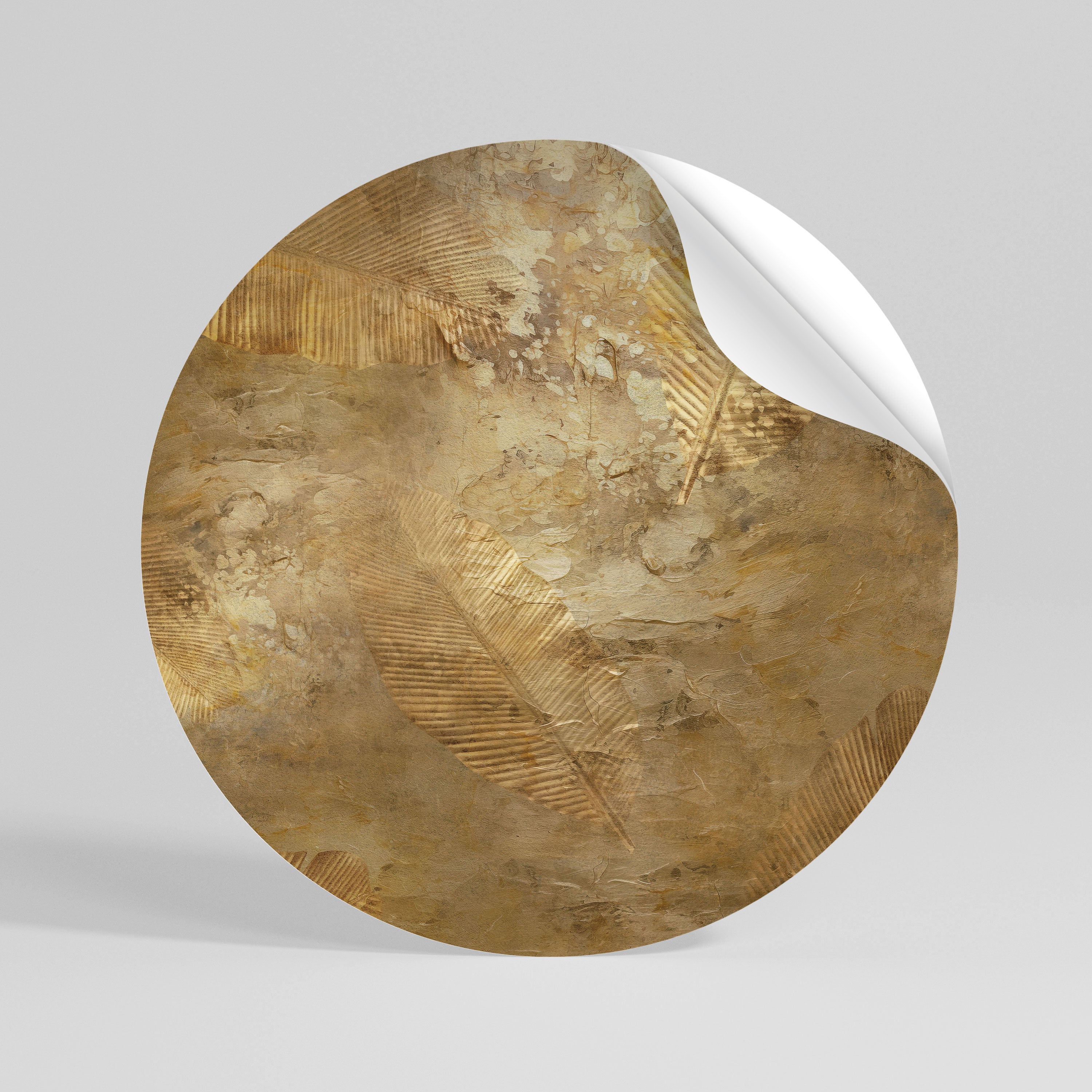 GILDED LEAF CASCADE Runder Wandsticker zum Abziehen und Aufkleben
