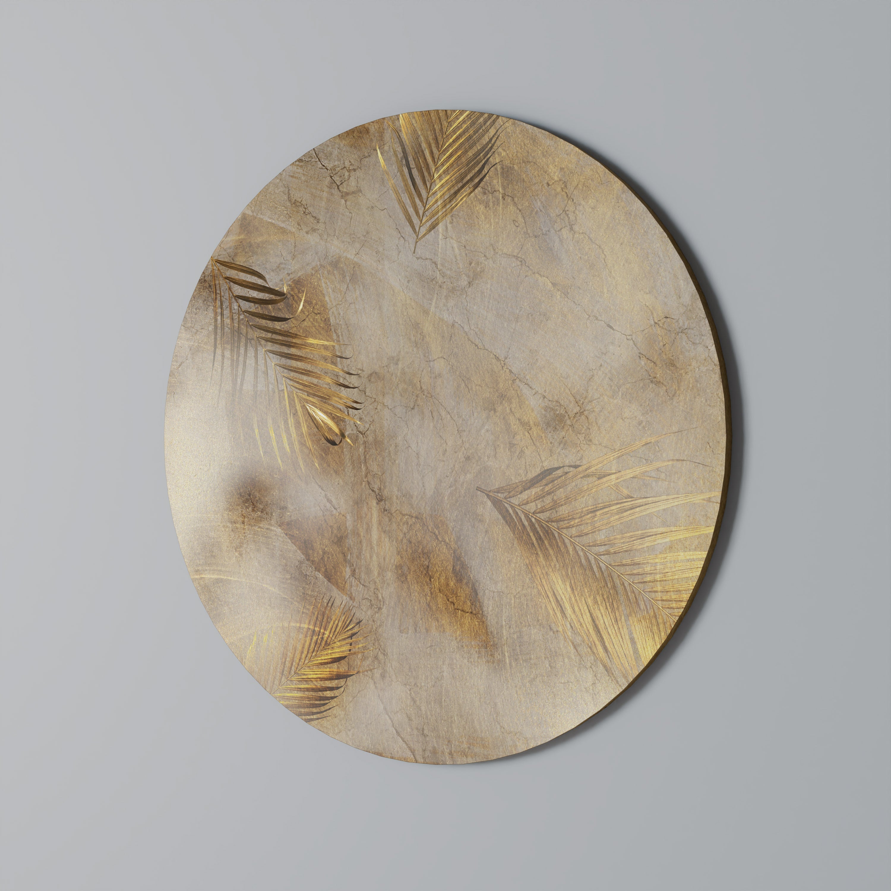 Runde Wandkunst „Leaves of Splendor“
