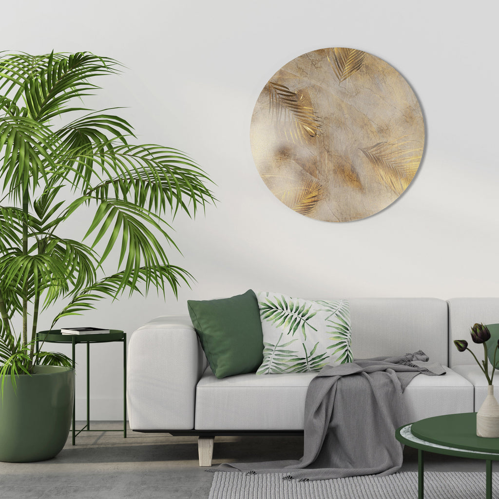 Runde Wandkunst „Leaves of Splendor“
