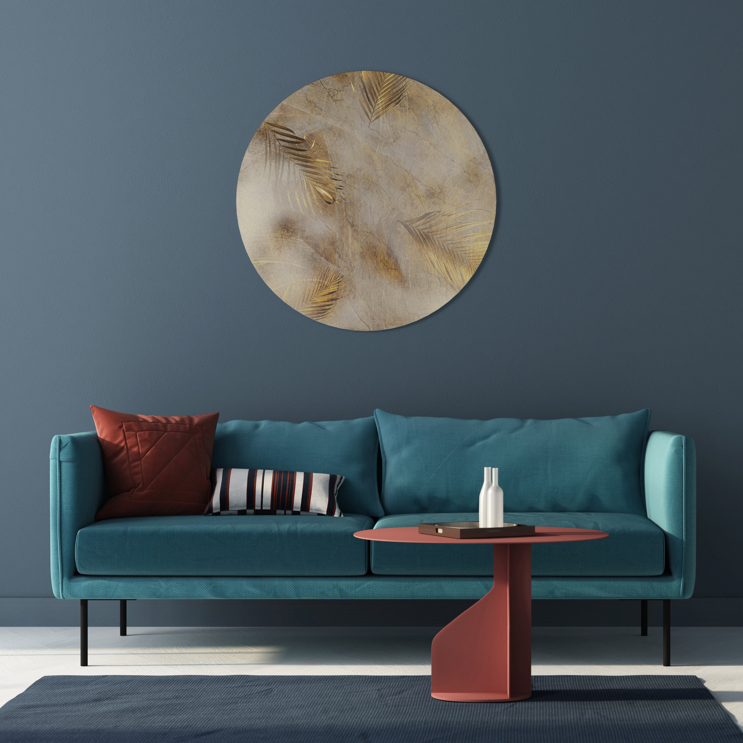 Runde Wandkunst „Leaves of Splendor“