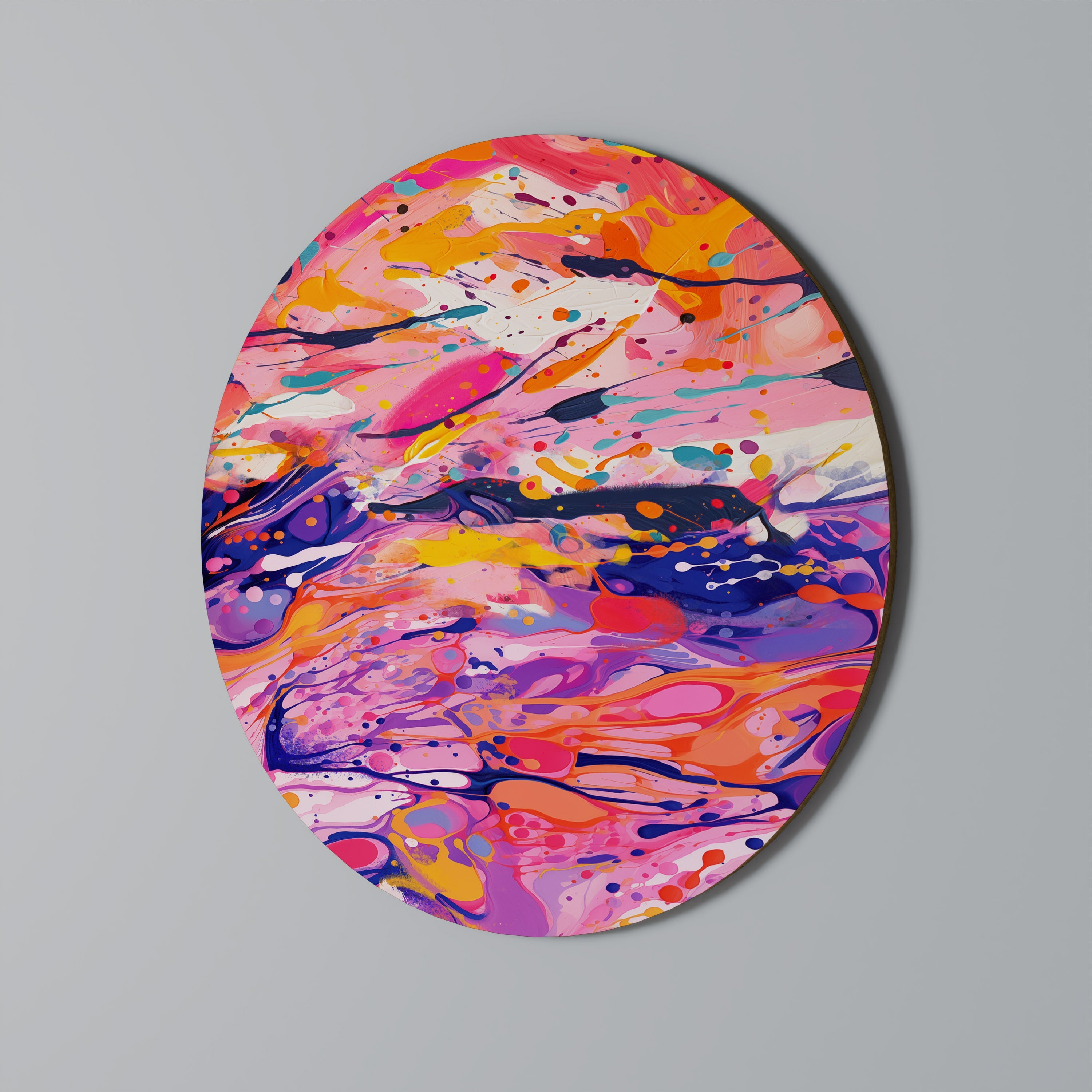 Ausdrucksstarke Echos Runde Wandkunst
