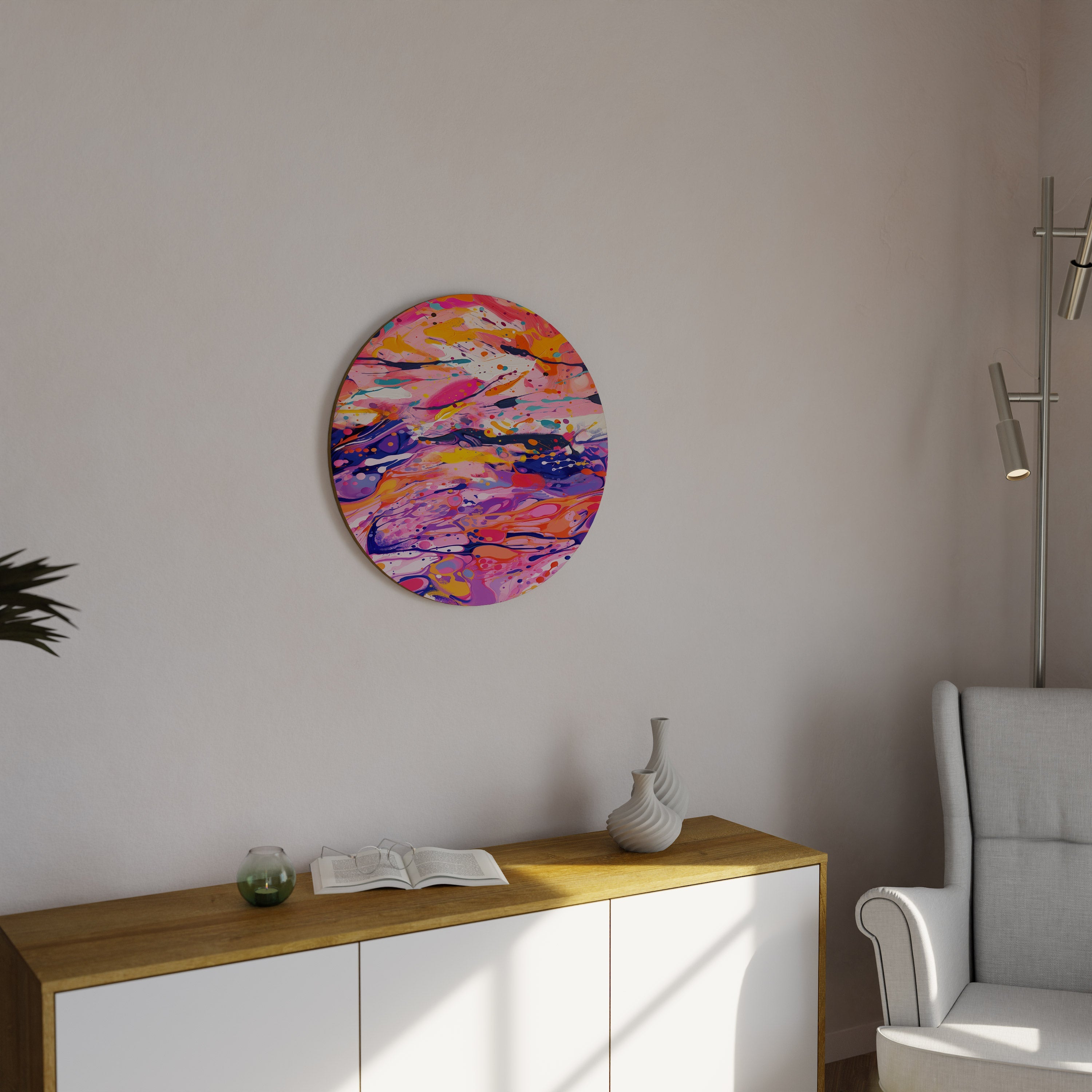 Ausdrucksstarke Echos Runde Wandkunst