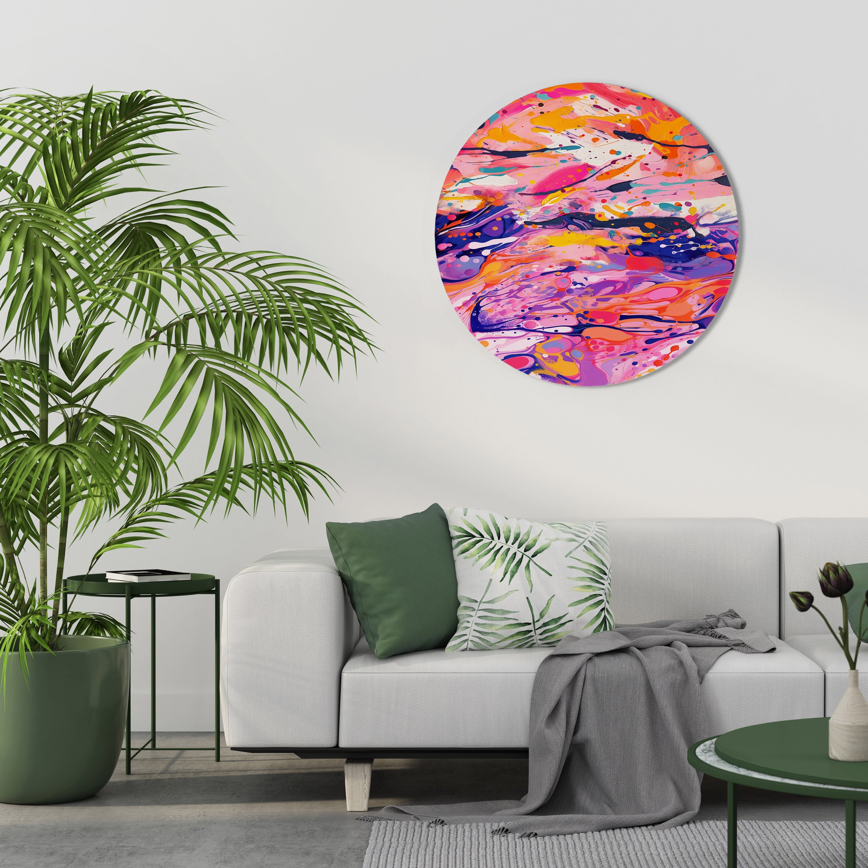 Ausdrucksstarke Echos Runde Wandkunst