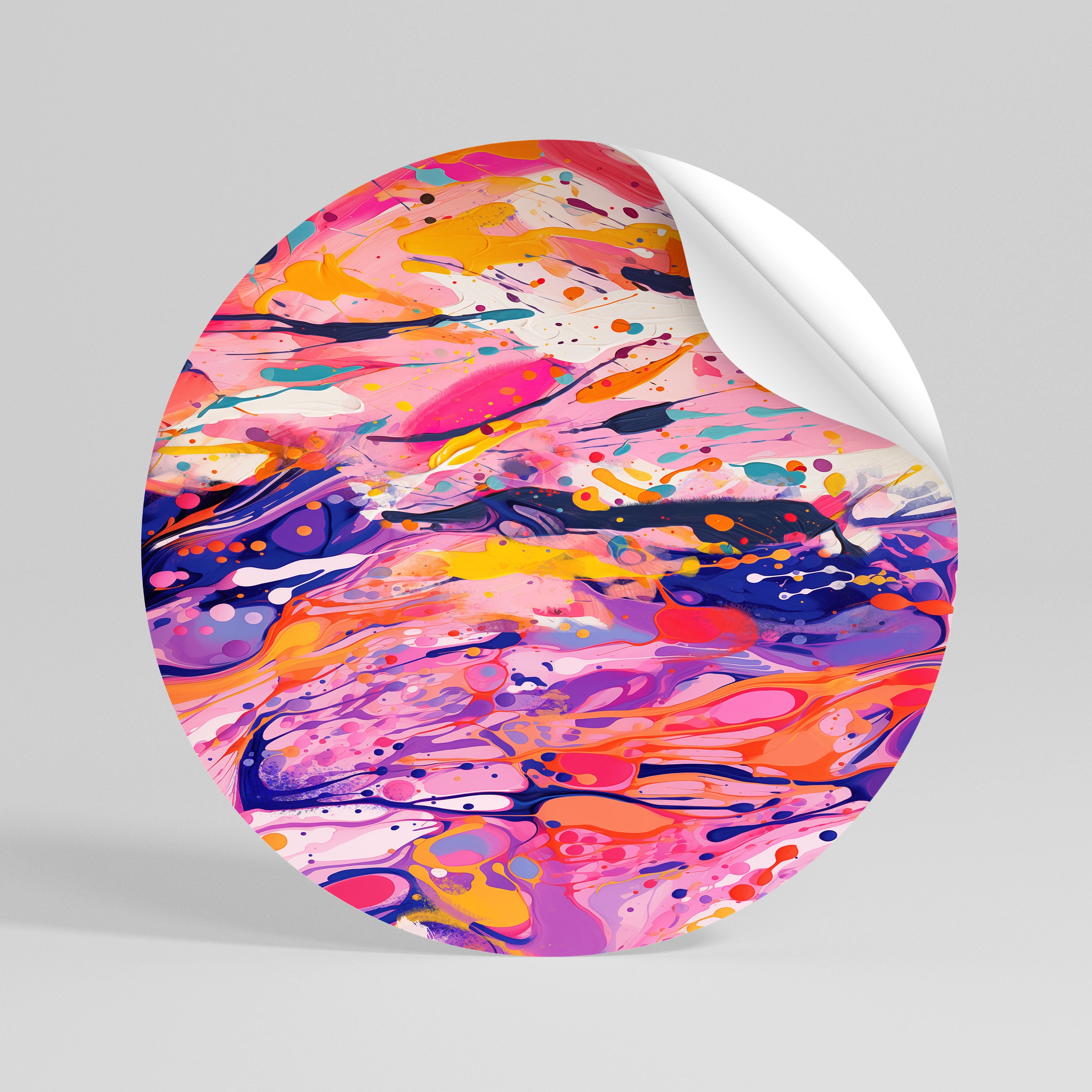 EXPRESSIVE ECHOES Runder Wandsticker zum Abziehen und Aufkleben