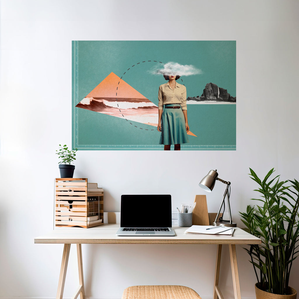 RETRO RESONANCE Horizontales Poster zum Abziehen und Aufkleben