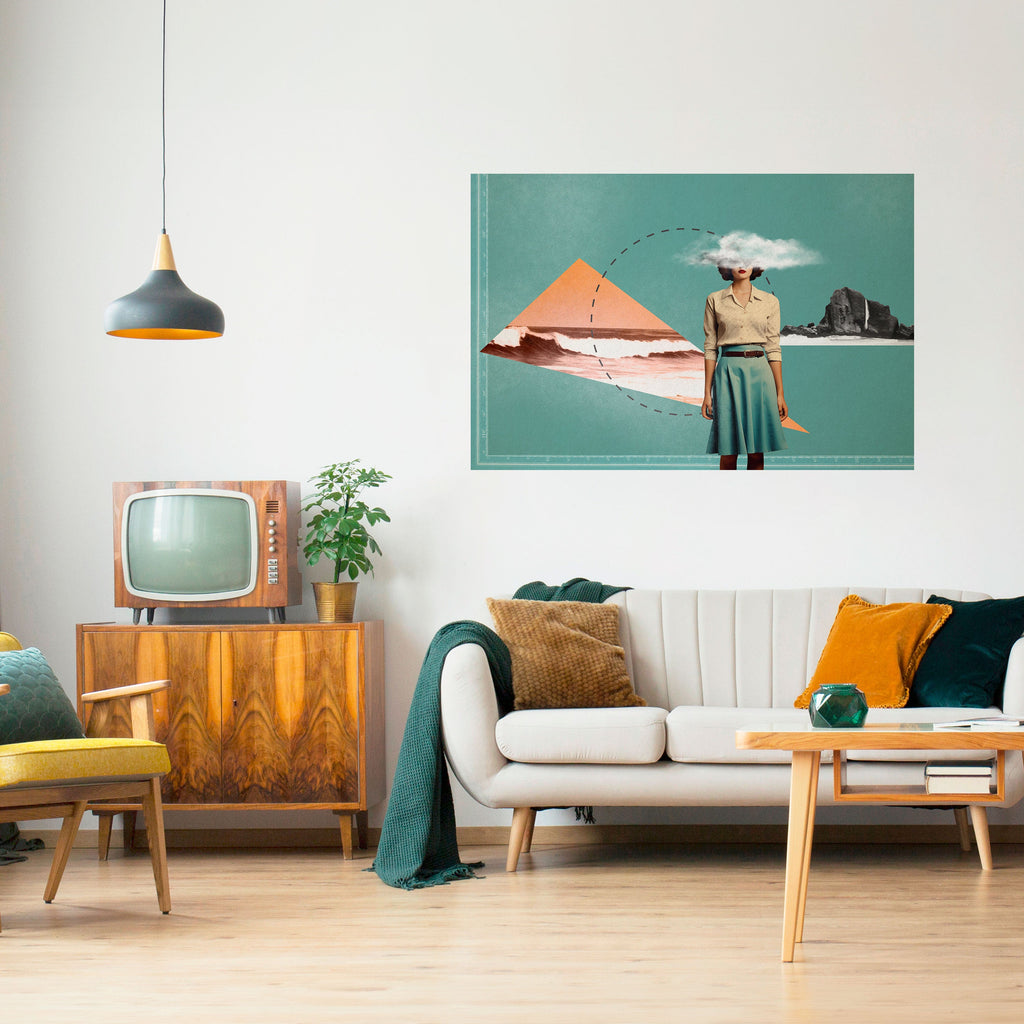 RETRO RESONANCE Horizontales Poster zum Abziehen und Aufkleben