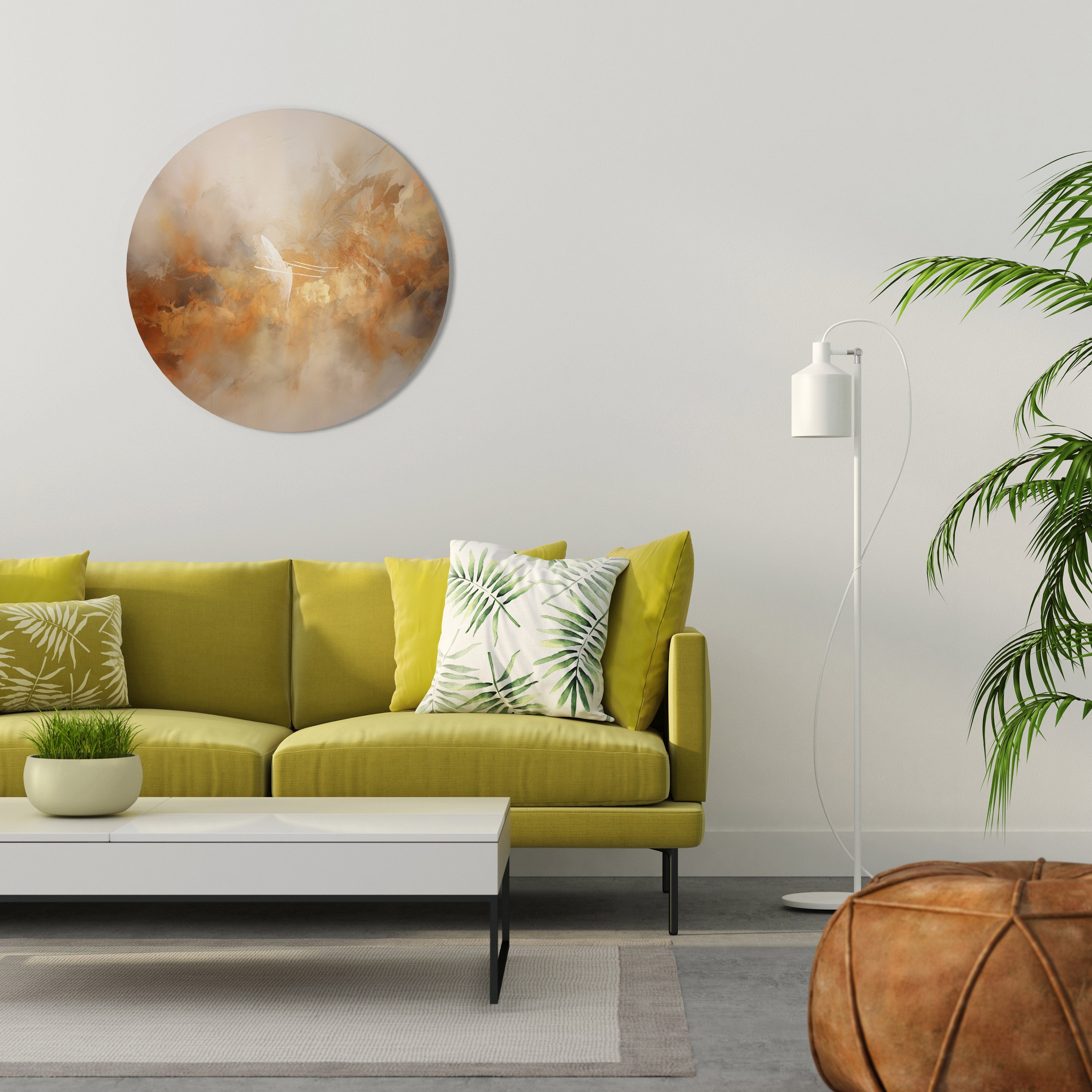 AMBER WHISPERS Runde Wanddekoration Ø 69 cm