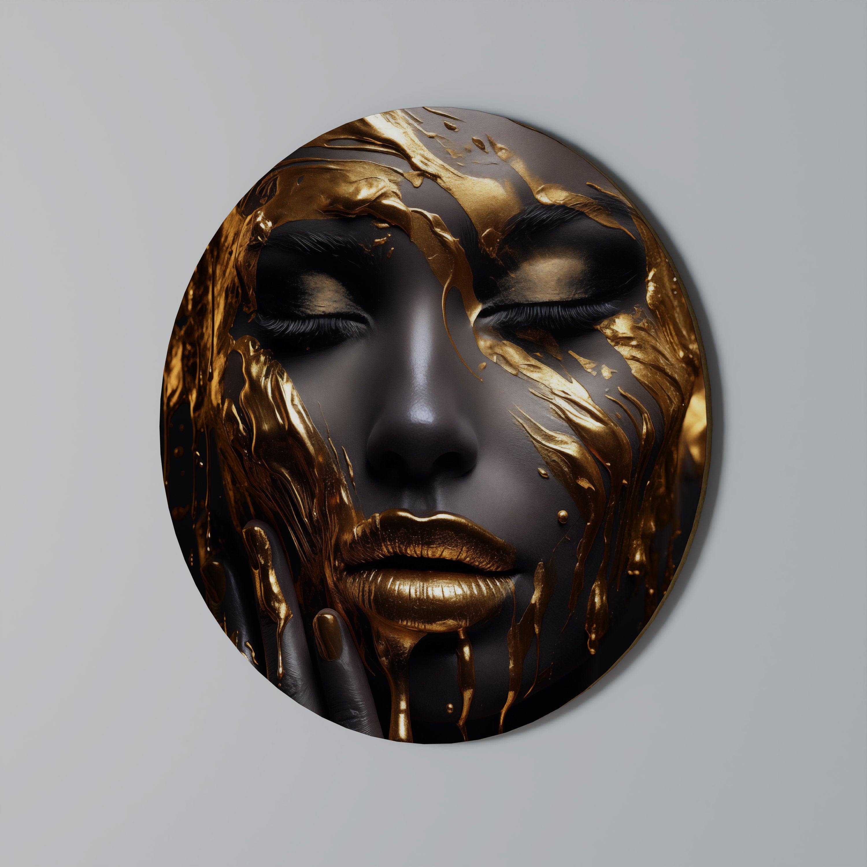 GOLDEN GODDESS Runde Wanddekoration Ø 69 cm