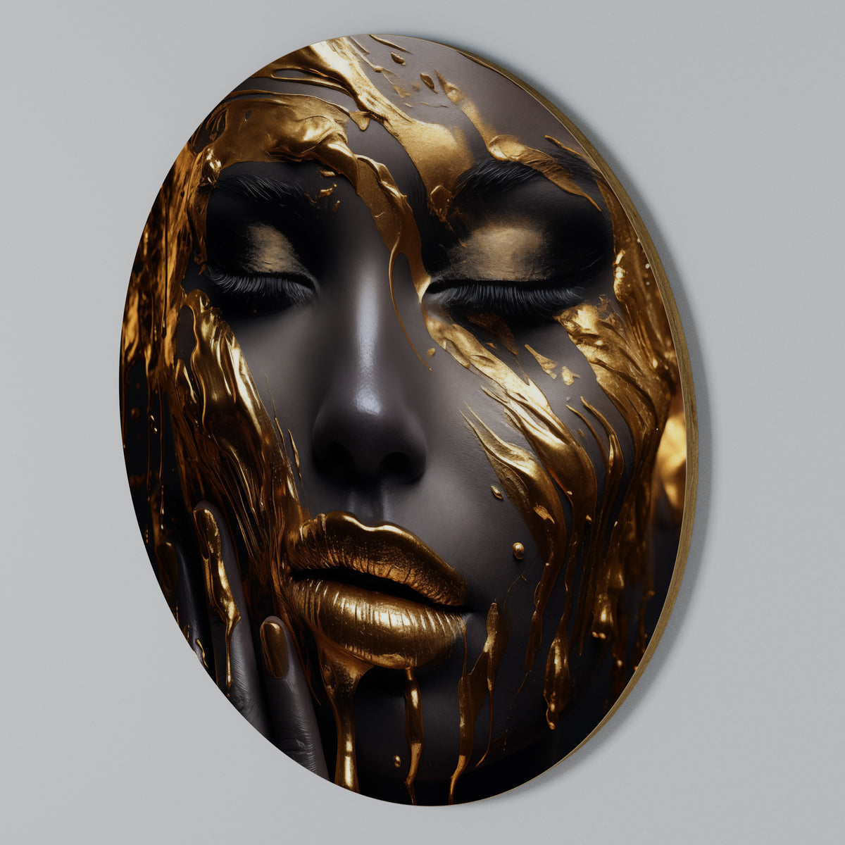 GOLDEN GODDESS Rundes Wandbild