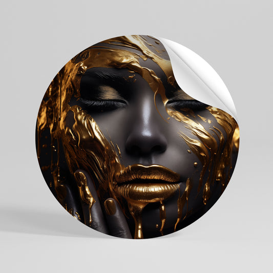 GOLDEN GODDESS Runder Wandsticker zum Abziehen und Aufkleben