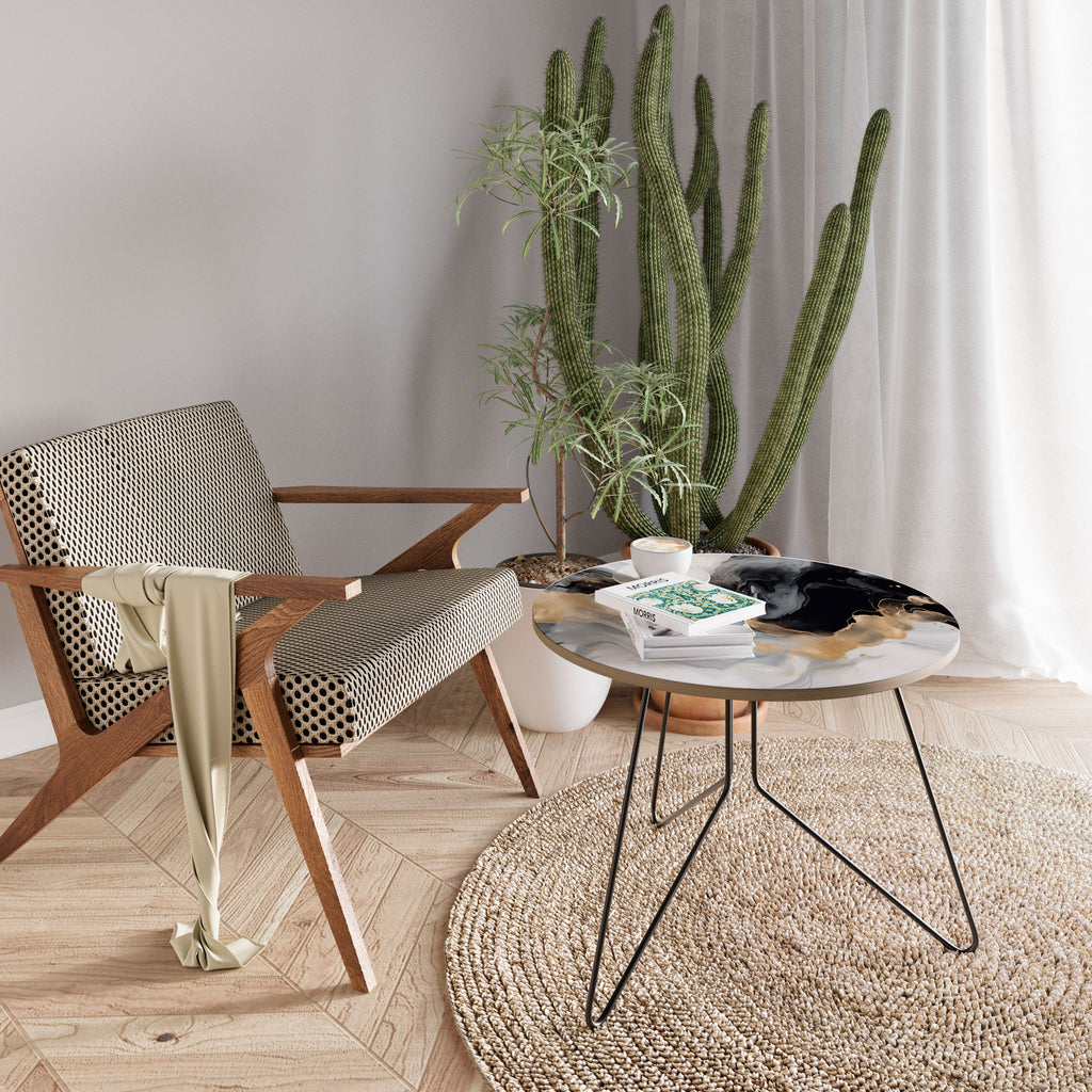 Schwarz-weißer Couchtisch CONFLUENCE 69