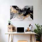 BLACK AND WHITE CONFLUENCE Selbstklebendes Horizontal-Poster