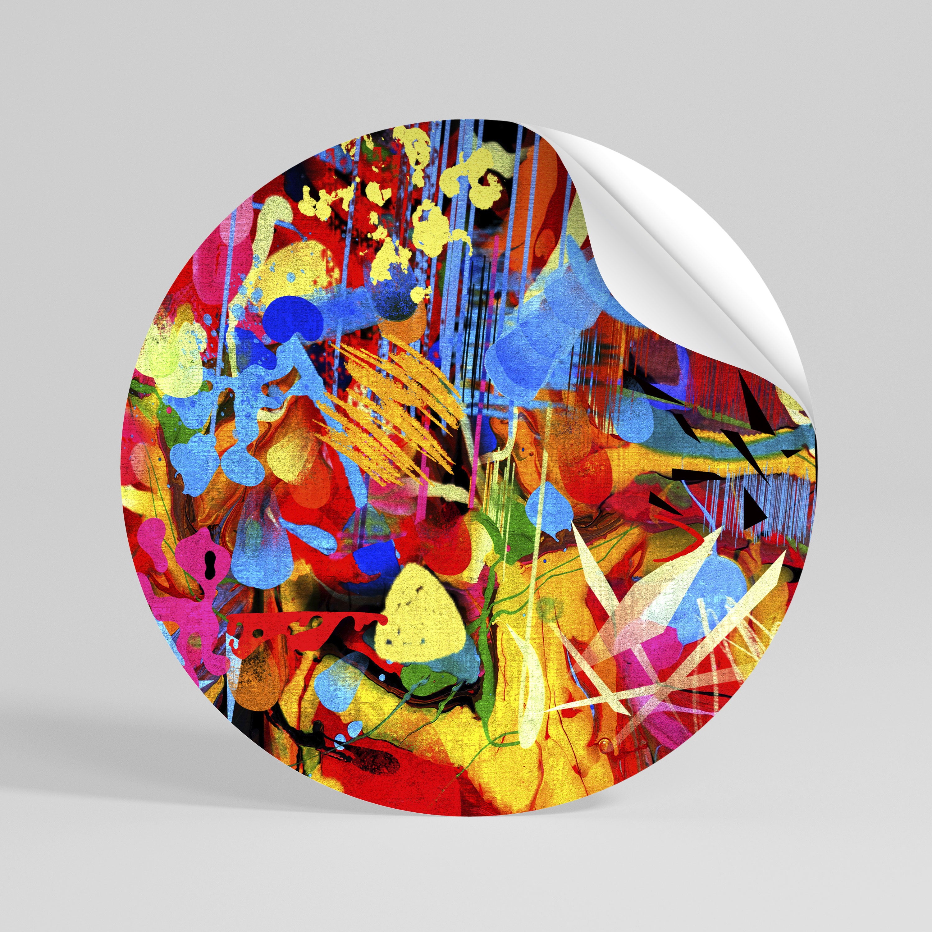 ABSTRACT RHAPSODY Runder Wandsticker zum Abziehen und Aufkleben